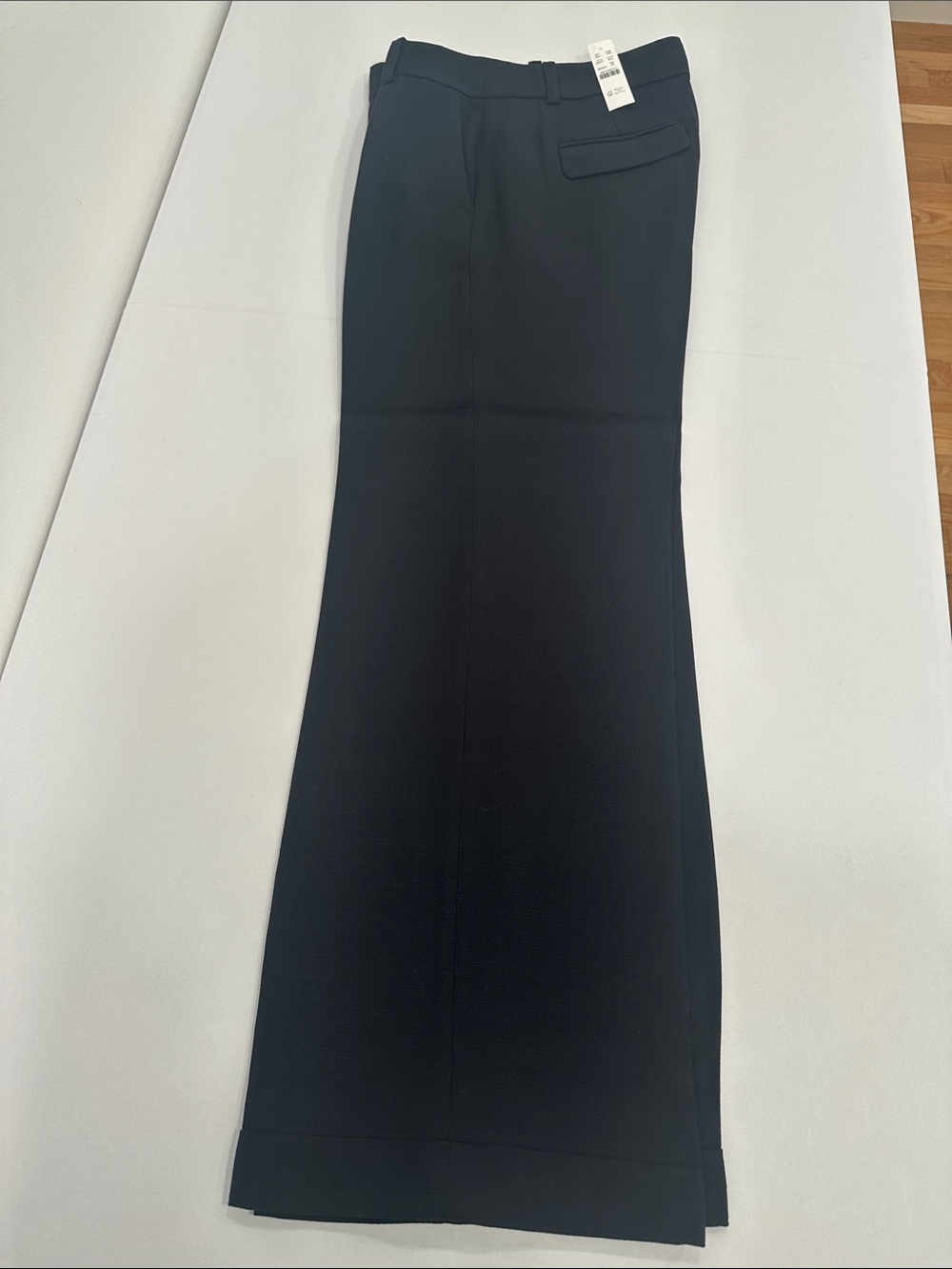 J. Crew Black Wide-Leg Trousers in Luster Canvas